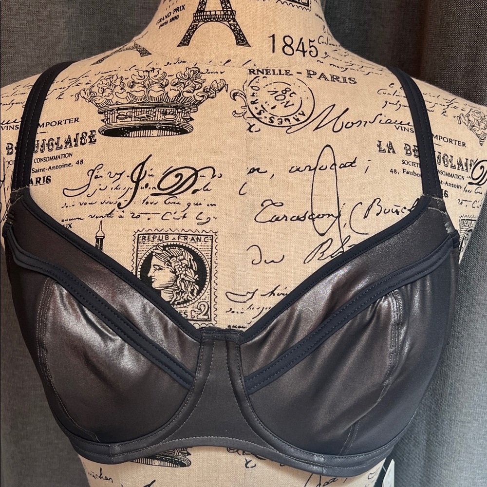Freya Shiny Gun Metal Gray Bikini Top